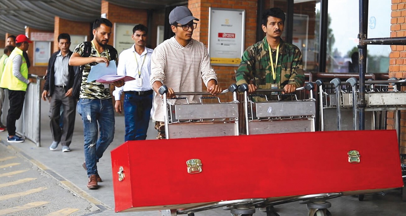 coffin nepali dead body