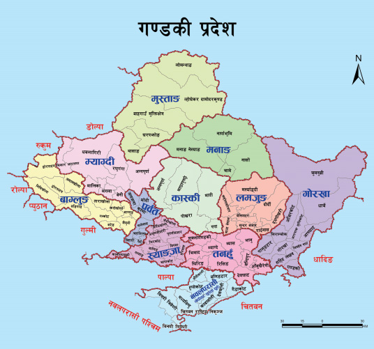 gandaki province map