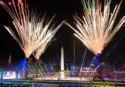 fireworks during the Paris 2024 Paralympic Games Opening Ceremony