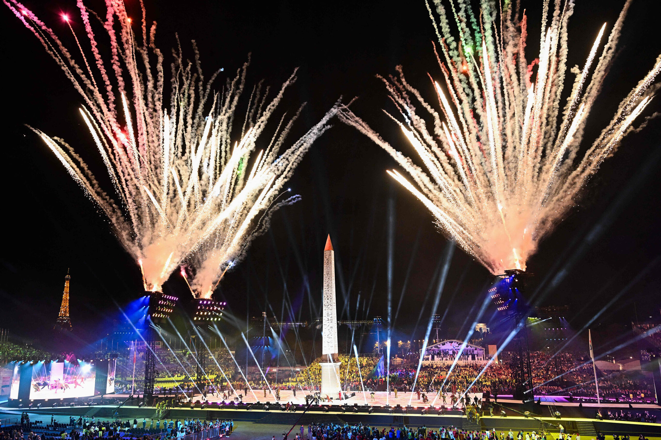 fireworks during the Paris 2024 Paralympic Games Opening Ceremony